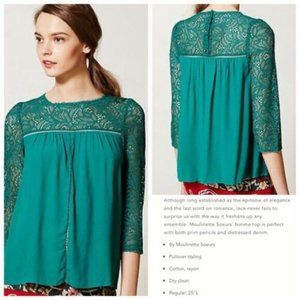 MOULINETTE SOEURS Lace Cloaked Top M/L *GORGEOUS* anthropologie